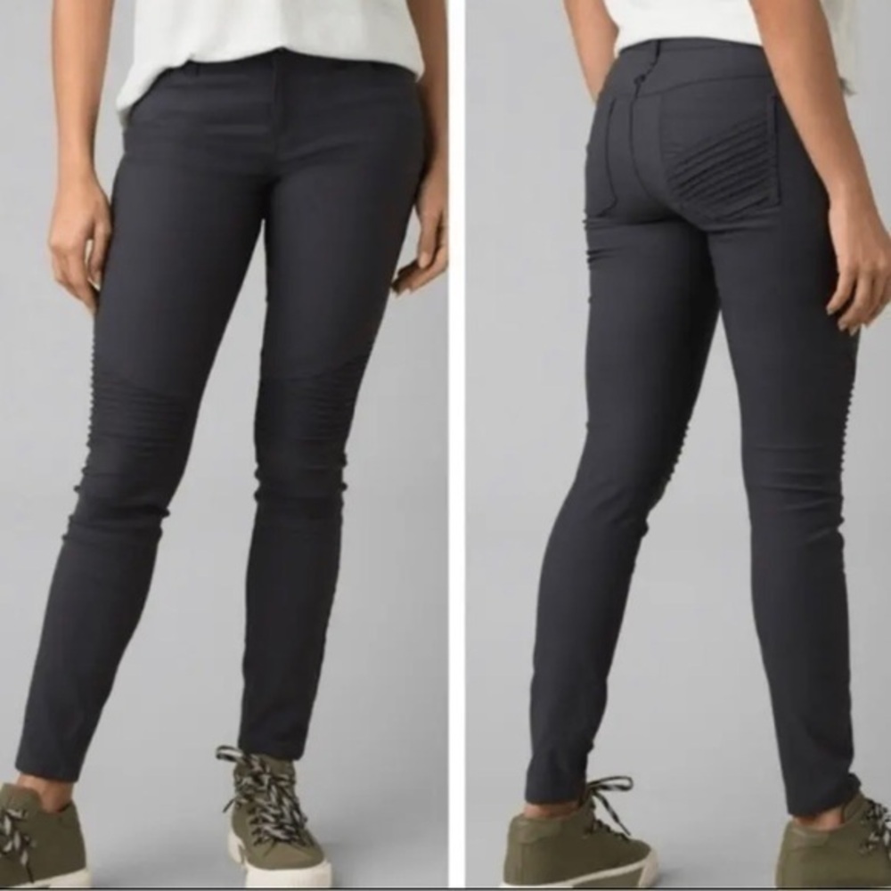 Prana Breanna Charcoal Gray Moto Pants Women Size 0
